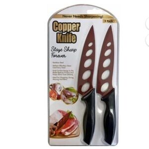 Tekno “Never Needs Sharpening” Copper Knife Set Stainless Steel 2 Pack